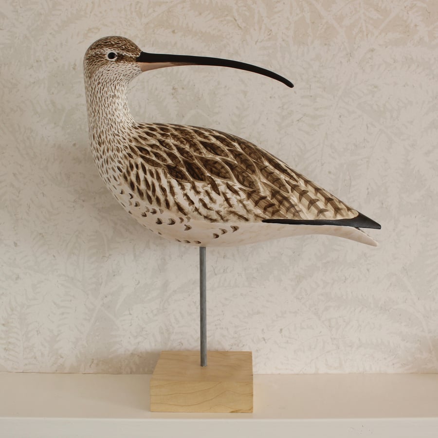 Curlew on sycamore block