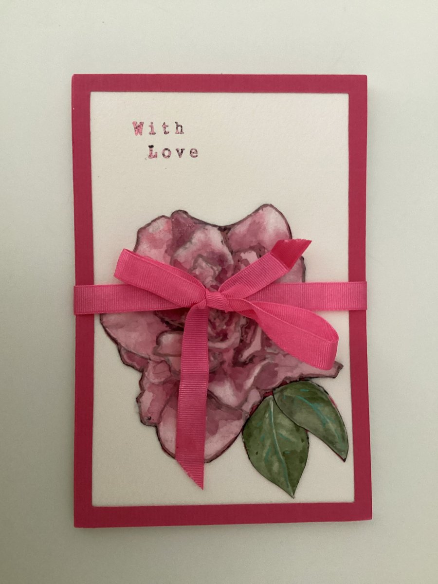 Camellia, Ribbon Tie Card