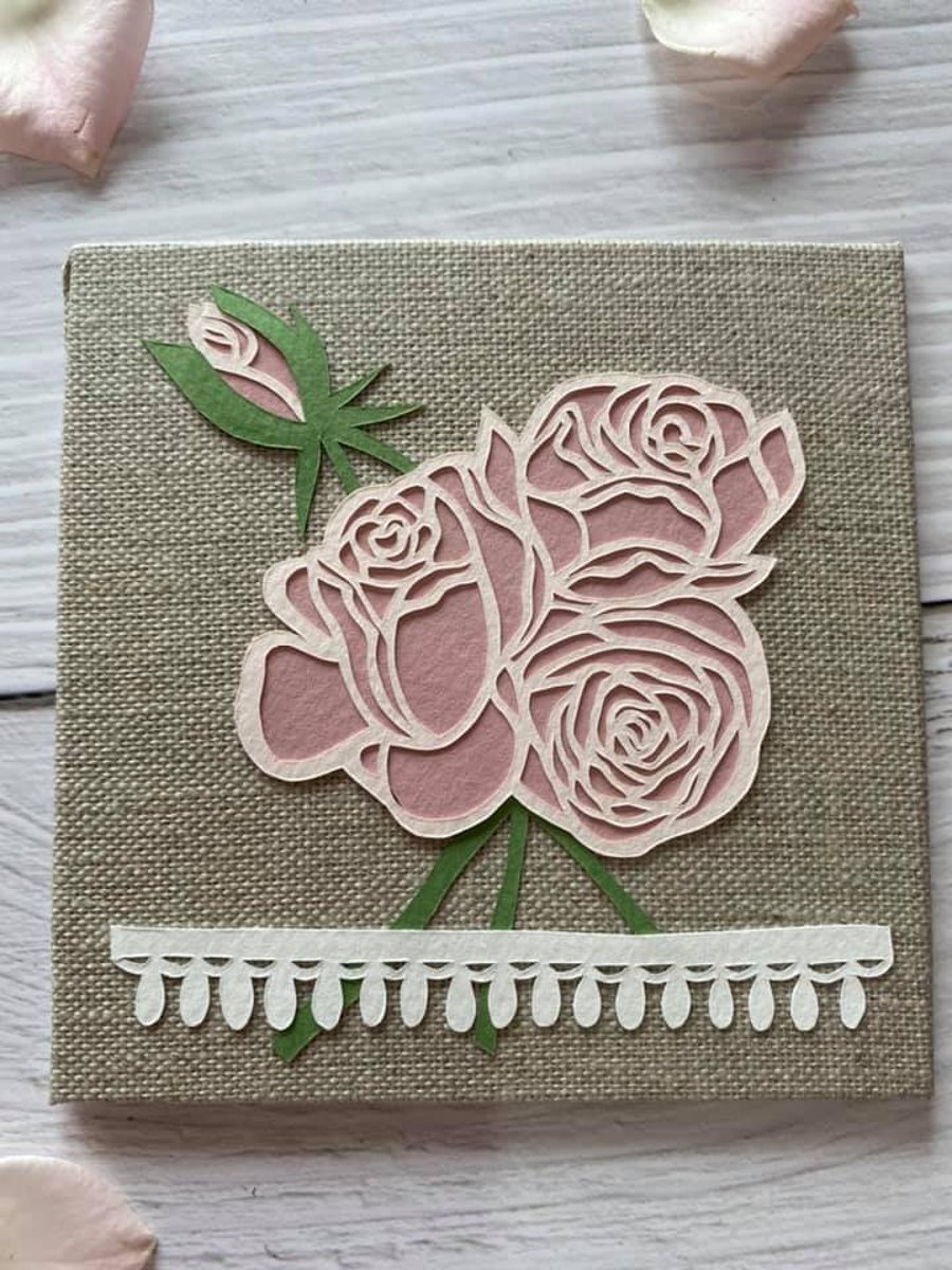 Vintage Rose "Floribunda" - Mini Original Layered Papercut