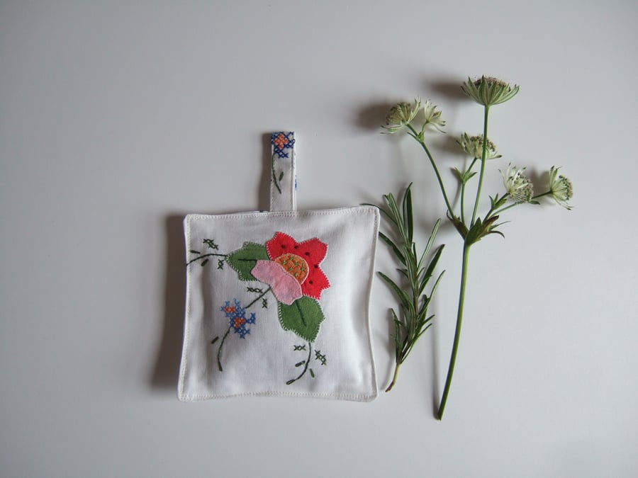 Lavender bag made from bright vintage fabric French Lavender dried lavender 