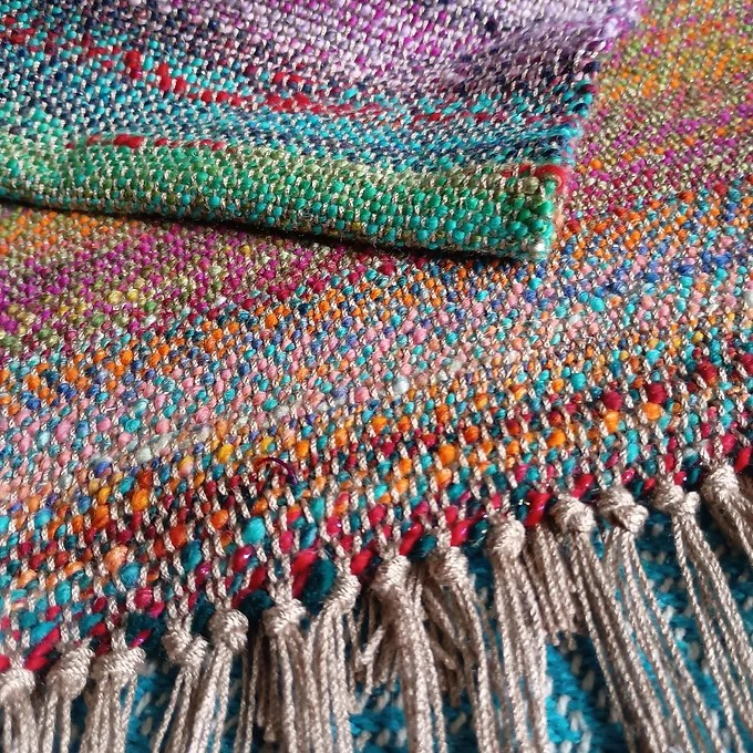Hand-spun and Hand-woven Scarf