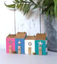Handmade Row of Tiny Oak Coastal Cottages