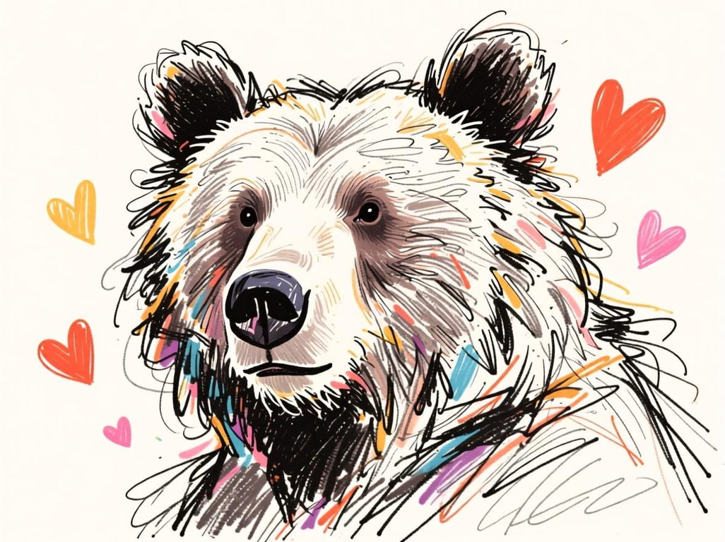 Bear Hearts Greeting Card A5 Valentine's Anniversary Birthday 