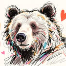 Bear Hearts Greeting Card A5 Valentine's Anniversary Birthday 