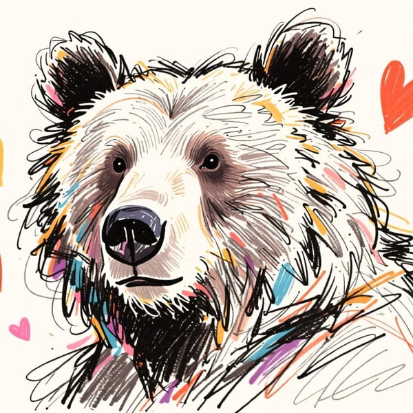 Bear Hearts Greeting Card A5 Valentine's Anniversary Birthday 
