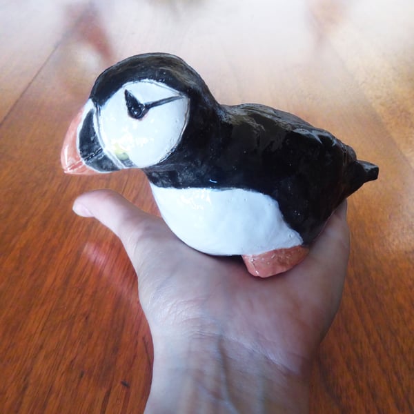 Puffin Ceramic Ornament - Handmade
