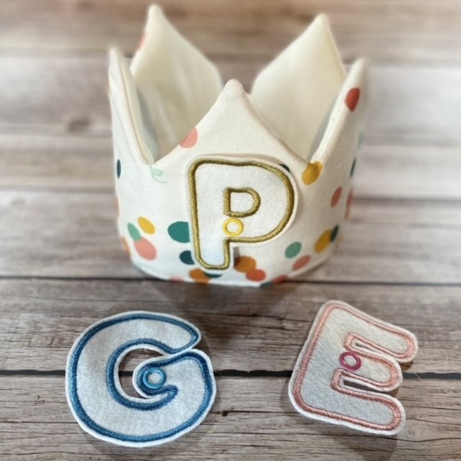 Felt Embroidered Letters for Birthday Crown