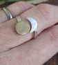 Sun and moon chaser ring in silver and brass