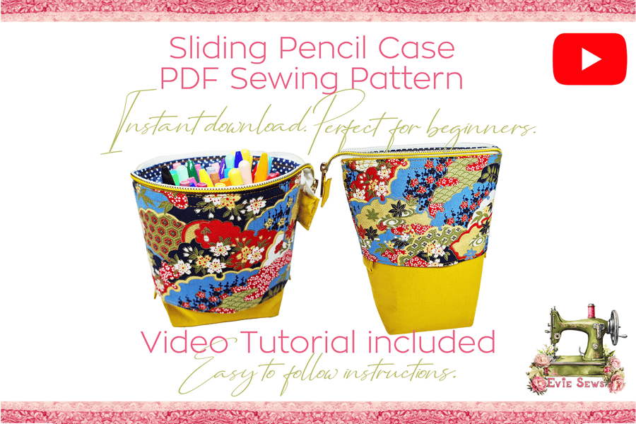 Pencil Pouch Pattern Standing Pencil Case Pen Storage School Supplies Cute 