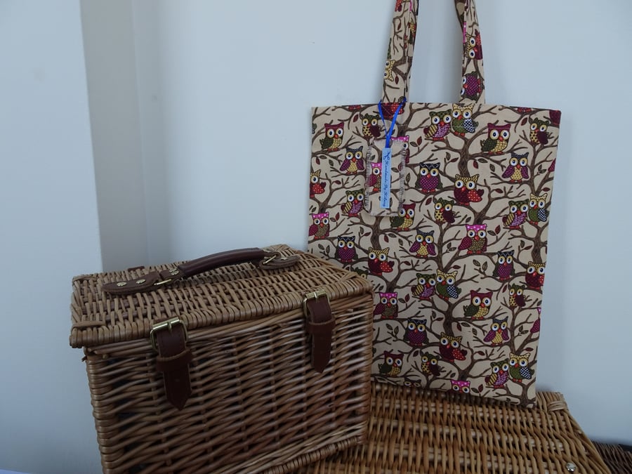 Owl pattern Small Shopper