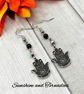 Obsidian and Electroplated Hematite Earrings - Handmade - Drop Earrings - Image 6