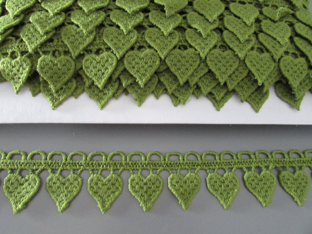 Green Heart Venise Guipure Lace sold by the metre