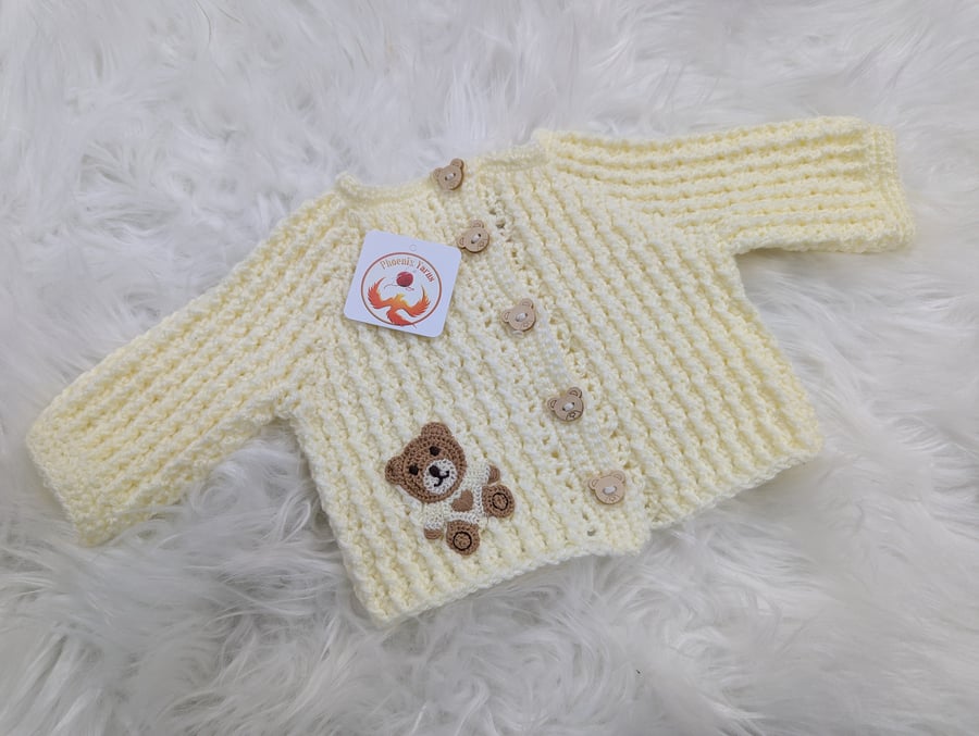 Teddy bear crochet cardigan