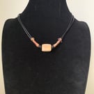 Handmade Boho Surfer Style Necklace with Natural Afghanistan Jade bead 