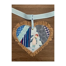 Seaside hessian hearts bunting 