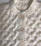Baby cardigan cream merino mix chunky knit 6-12 months - Image 3