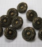 10 Large Copper Swirl Buttons - Image 1
