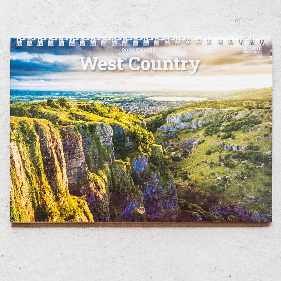 2026 A5 Wall Calendar West Country English landscapes countryside views scenery 