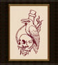 Dark Crow Skull Cross Stitch Pattern PDF, Gothic Bird Embroidery Chart, - Image 3