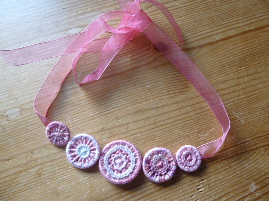 Dorset Button Necklace, Pinks