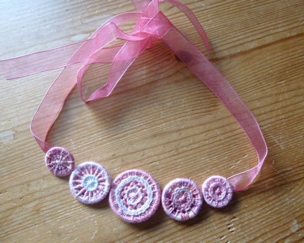 Dorset Button Necklace, Pinks