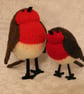 Hand Knitted Large Festive Robin - Image 2