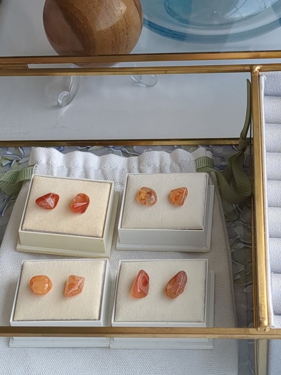 Carnelian stud earrings 