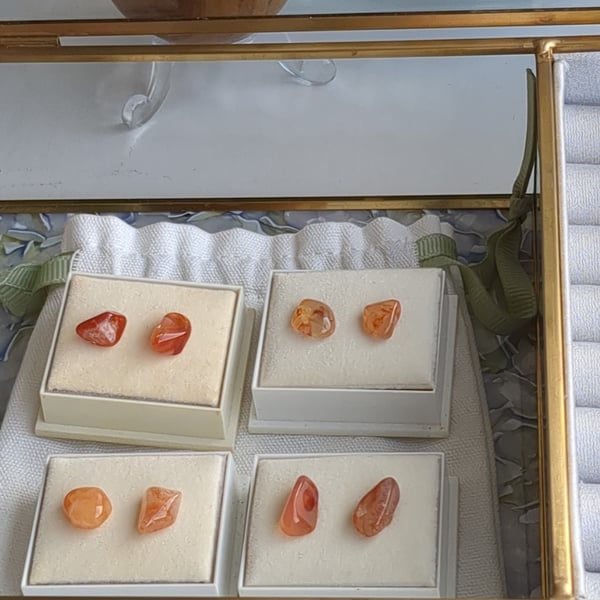 Carnelian stud earrings 