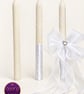 Set of 2 White Beeswax Ceremony Collection Handmade Tall Taper Candles