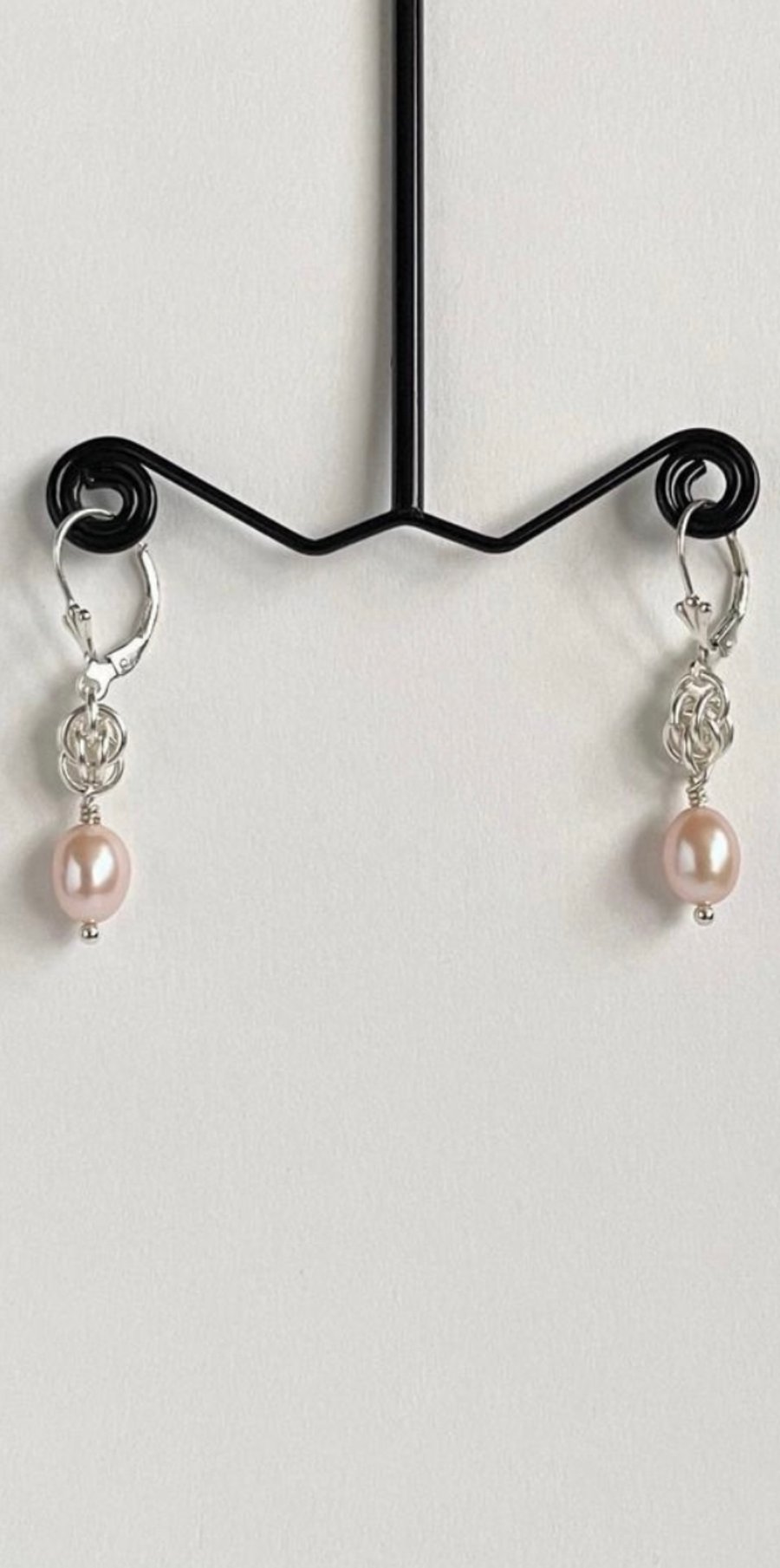 Cultured Pearl Chainmaille Earrings
