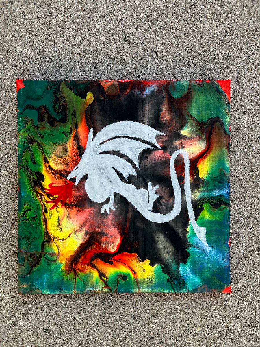 Canvas Marble Dragon Painting