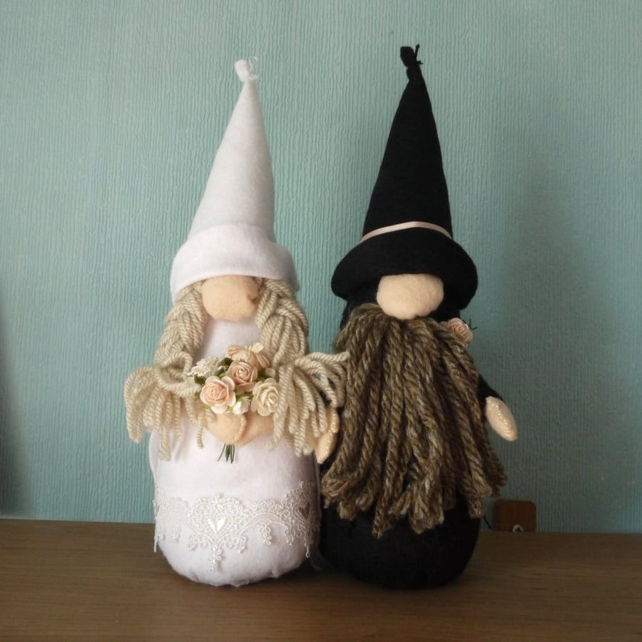 Handmade Wedding Couple Gnomes