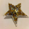Made with Love -Glitz super sequin sparkle star art pin brooch - Gold.Silver
