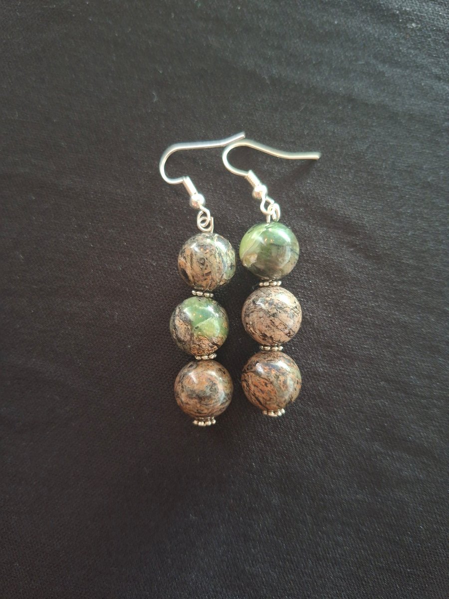 Handmade Earthy Glass Bead Earrings 