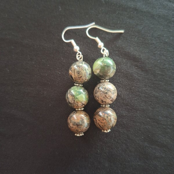 Handmade Earthy Glass Bead Earrings 