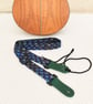  1 inch Wide Adjustable Blue Dragon Scale Ukulele Strap - Image 2