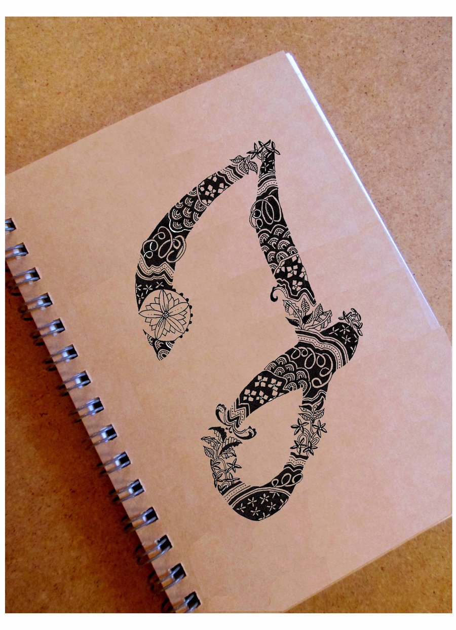 A6 Lined Notebook with Handdrawn Monogram