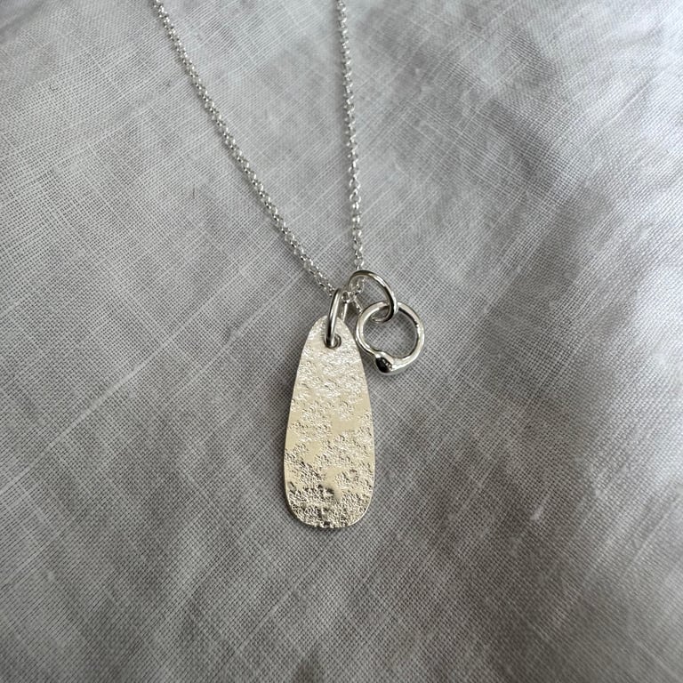 Silver charm cluster pendant - mathom pendant - recycled sterling silver