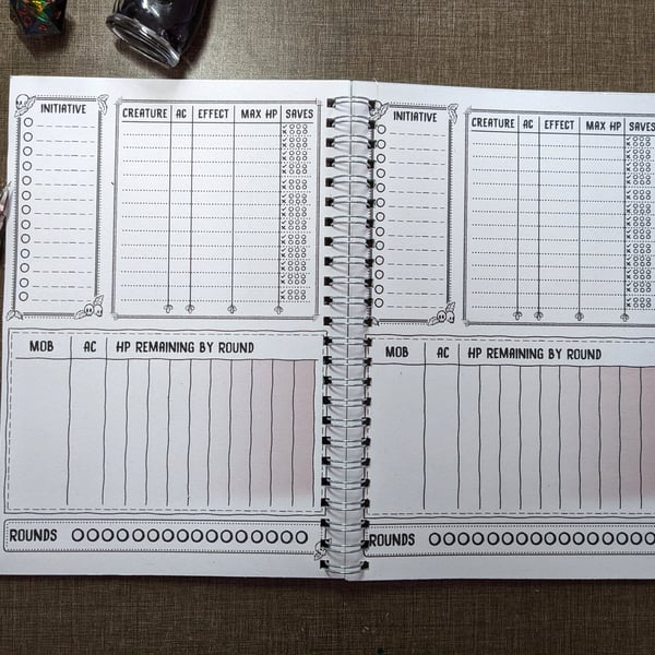 Battle Tracker Notebook for TTRPG and DnD