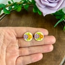 Polymer clay daisy studs earrings 