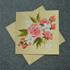 hand painted roses blank greetings card ( ref F 244 )