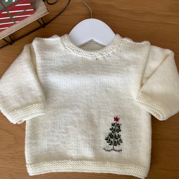 Hand Knitted Unisex Baby Sweater 0-3 Months