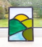 Leaded stained glass river landscape panel - Image 4