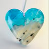 Sea inspired fused glass heart