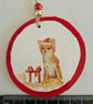 Christmas decoration chihuahua dog wood slice hanging decoration - Image 5