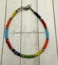  Handmade Rainbow Beaded Bracelet – Colourful 3x4mm Faceted Glass Bead Jewellery - Image 2