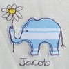Personalised Embroidered Elephant New Baby Card