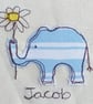 Personalised Embroidered Elephant New Baby Card