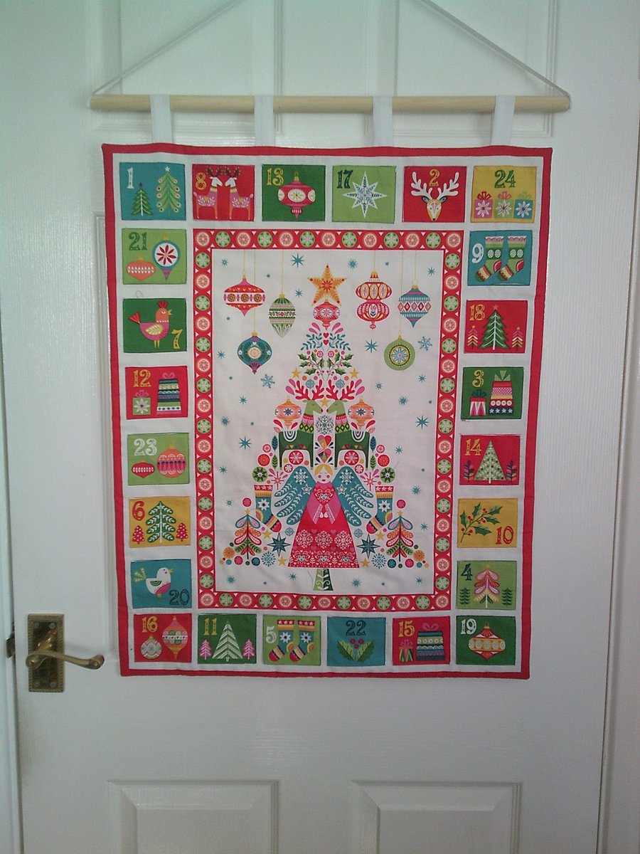 Brightly Coloured Tree and Angel Advent Calendar