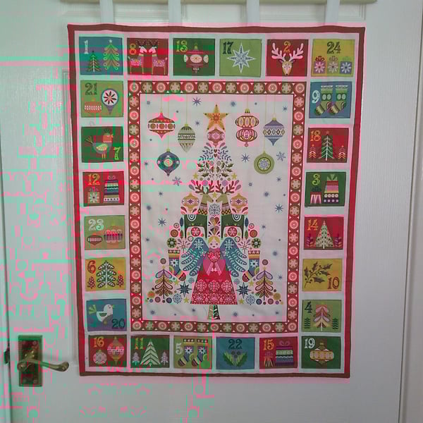 Brightly Coloured Tree and Angel Advent Calendar